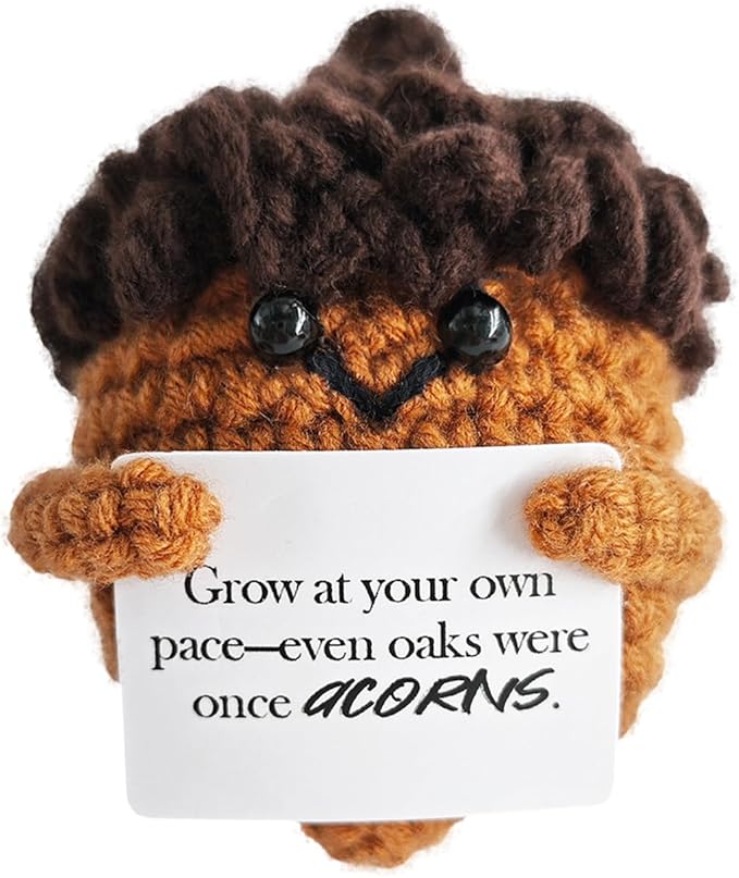 Emotional Support Crochet, Cute Acorn Crochets Pattern, Handmade Crochet Acorn by Unknown