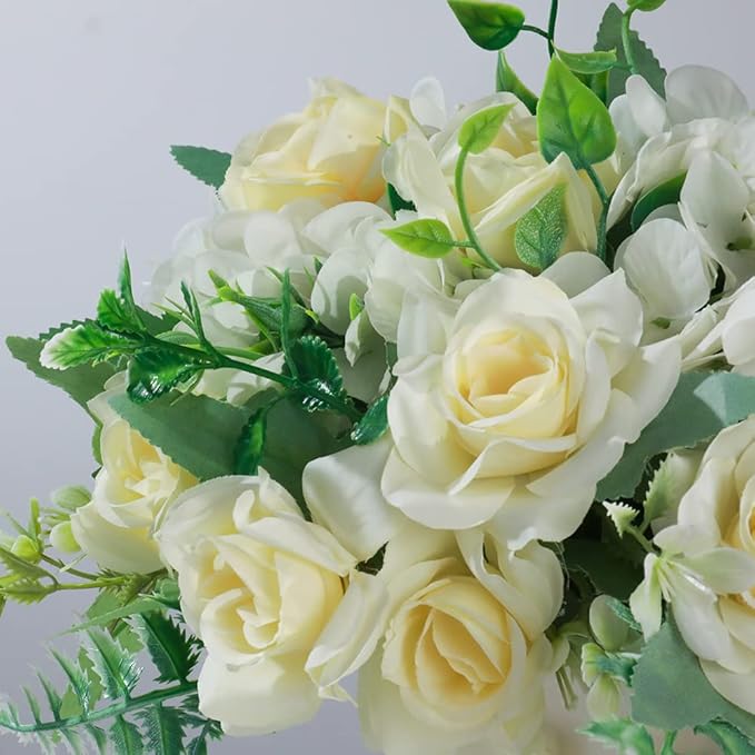 LESING Artificial Rose Silk Hydrangea Flowers Bouquets - Image 3