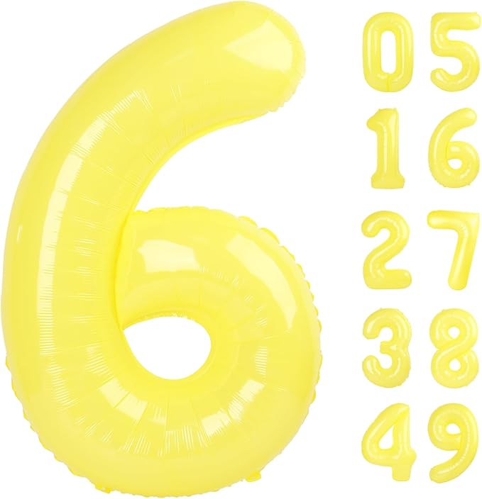 Macaron Yellow Number Balloon 6 by Upgesy