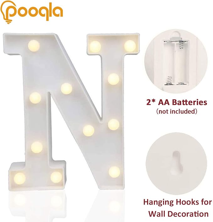 Pooqla LED Marquee Letter Lights Sign, Light Up Alphabet Letter - Image 2