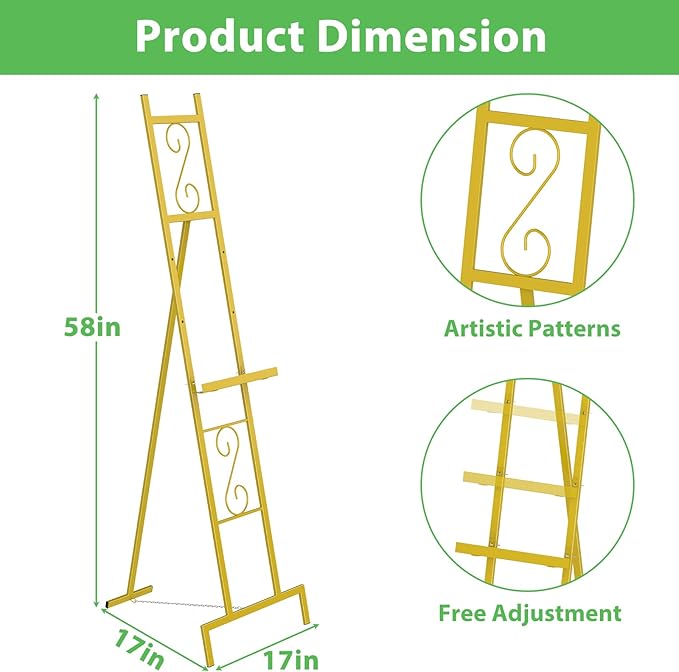 Skcoipsra 2 Pack Gold Easel Stand, 3 Tier Adjustable Larger Wedding Welcome - Image 2