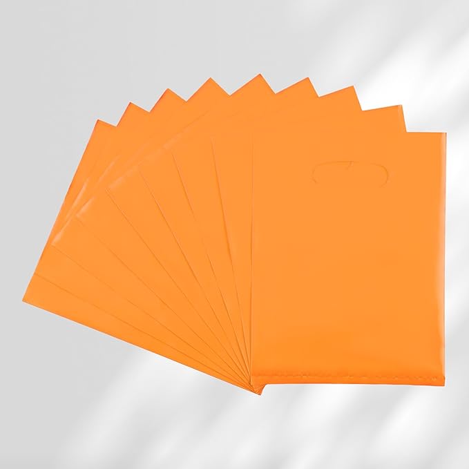 Orange 100 PCS Small Gift Bags, Treat Retail Pouches - Image 2