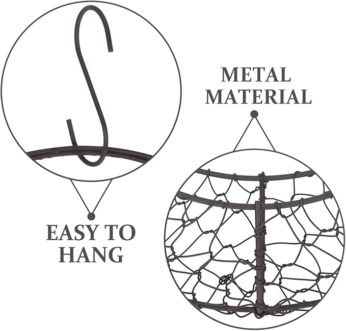 TOYANDONA Round Wire Wreath Frame: Moon Shaped Metal Hanging Sphere Planter - Image 4