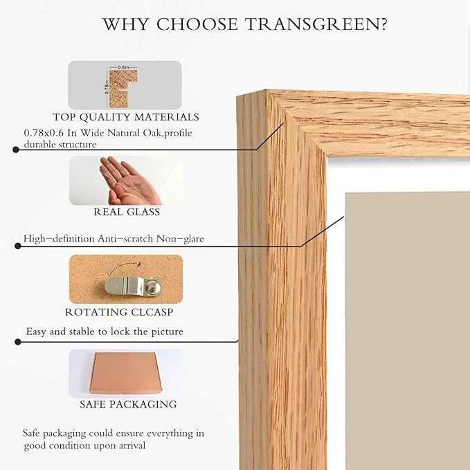 11x14 Picture Frames Natural Solid Oak Wood - Image 4