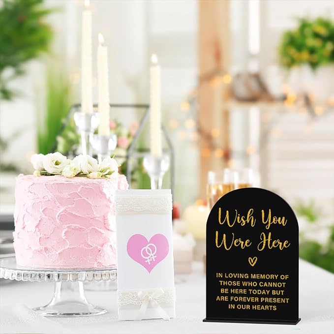 Acrylic Wedding Sign, Bridal Shower Decorations, Wish You Were Here Sign - Image 6