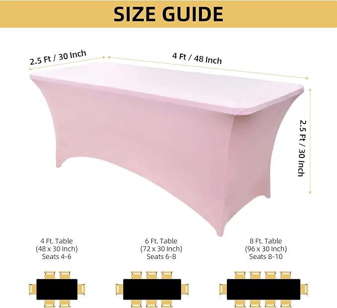 2-Pack 4ft Spandex Table Covers - Image 4