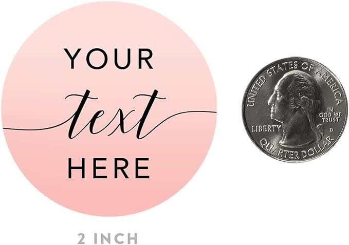 Andaz Press Personalized Blush Pink Rose Elegant Party Collection, Round Circle - Image 5
