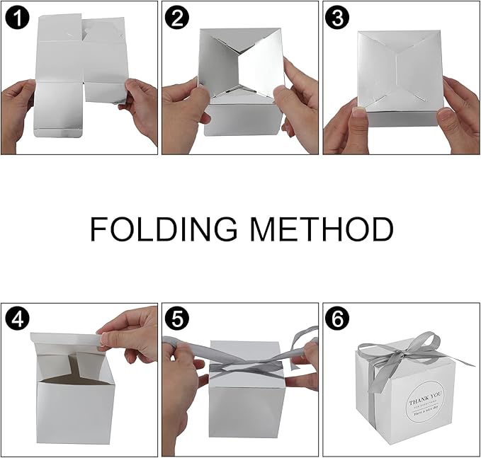 COTOPHER Small Gift Boxes 100 Pack 4x4x4 inches Silver Gift Boxes - Image 6