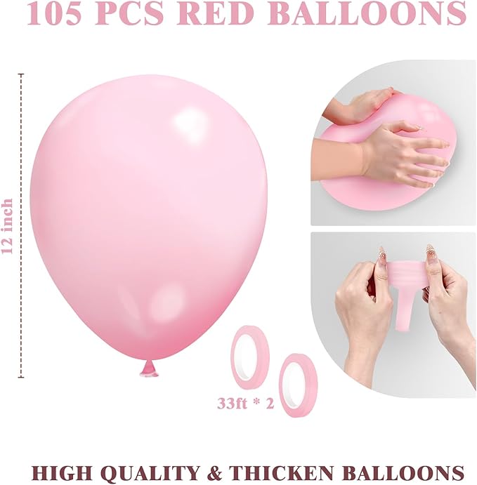 12 Inch Light Pink Balloons for Birthday Party, Baby Shower Anniversary Wedding - Image 2