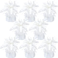 8 Pcs White Metallic Balloon Weights Holder Anchors Balloon Holder Weights by ZCYSRLQIN