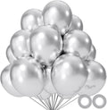 110pcs Metallic silver Balloons, Metallic silver Latex Balloons 12 inch by KUULBELA