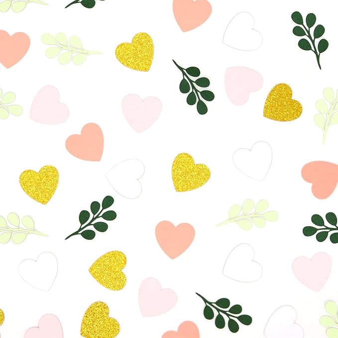 200PC Heart Wedding Confetti Greenery Eucalyptus Table Scatters - Image 6