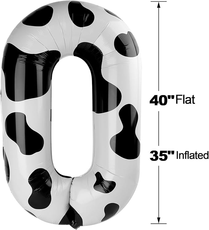 Cow Print 40 Inch 0 Number Balloons, 0 Decorations - Image 2