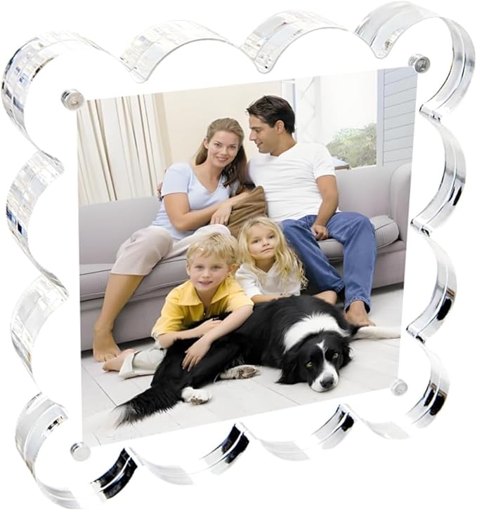 4x4 Inch Magnetic Acrylic Picture Frame, 10+10mm Thick Block, Double Sided by Ruiqilin