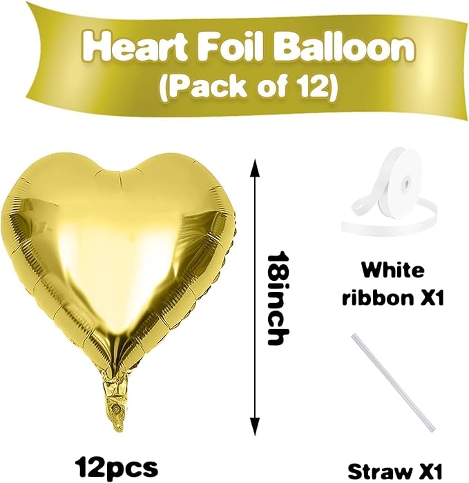 Gold Heart Balloons - Image 2