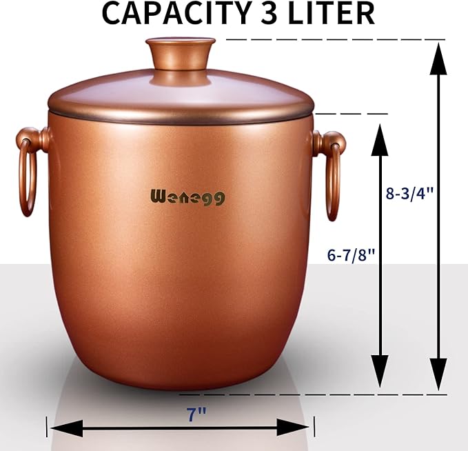 Ice Bucket with Lid, Tongs and Strainer - Image 8