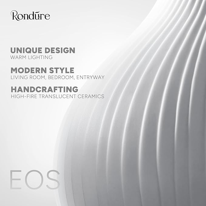 RONDURE 8.7" Modern Ceramic Table Lamp, Modern Bedside Lamps - Image 6