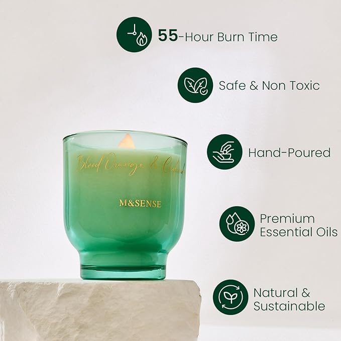 M&SENSE 9.88oz Natural Soy Wax Jar Candle - Image 2