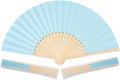 50pcs Blue Paper Hand Fan Bamboo Folding, Handheld Paper Folded by SEPWEDD
