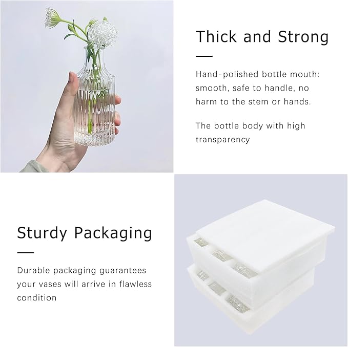 24pcs Glass Bud Vase Set, Small Clear Flower Vases - Image 7
