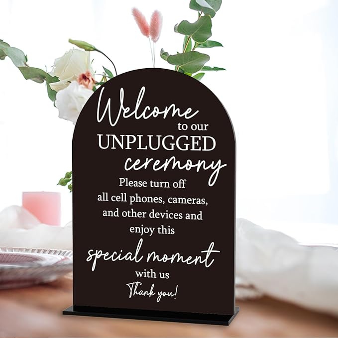 Unplugged Ceremony Sign, Wedding Welcome Sign, Engagement Bridal Shower Baby - Image 5