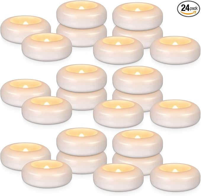 24 Pack 3”Floating Candles Water-Activated Flameless LED Candle, 120 Hour White by Wfmolcand