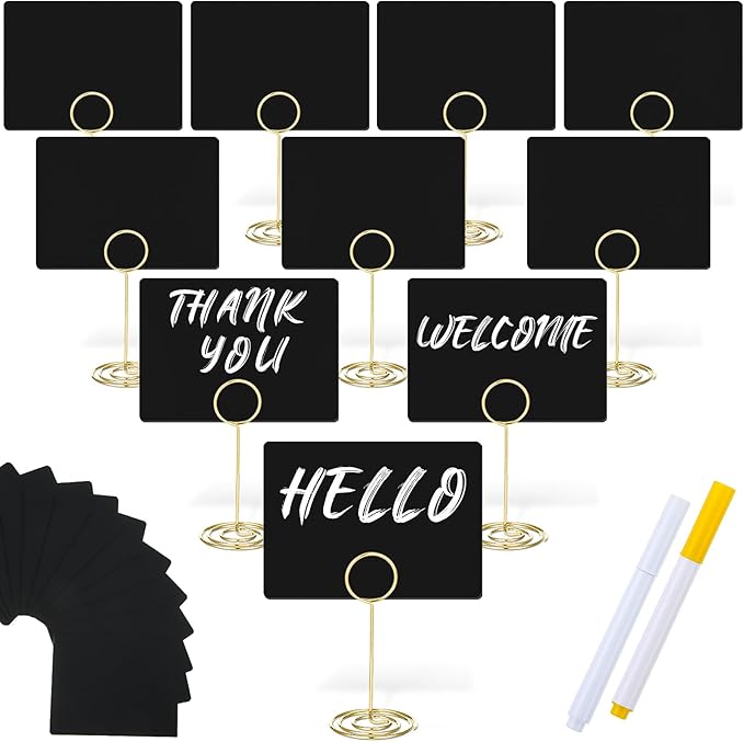 TecUnite 12 Pcs Mini Chalkboard Signs by TecUnite
