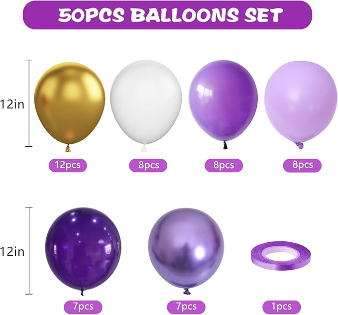Purple and Gold Balloons - Image 2