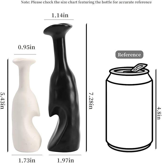 Heart Shaped Small Ceramic Vases Set of 2 Home Decor Boho Vase Modern Matte - Image 2
