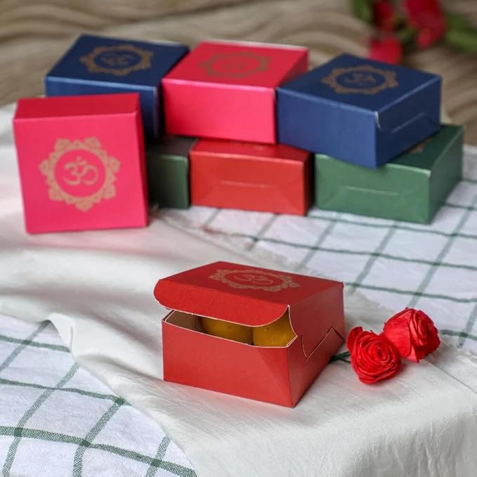 Om Printed Colorful Paper Sweet Boxes - Image 3