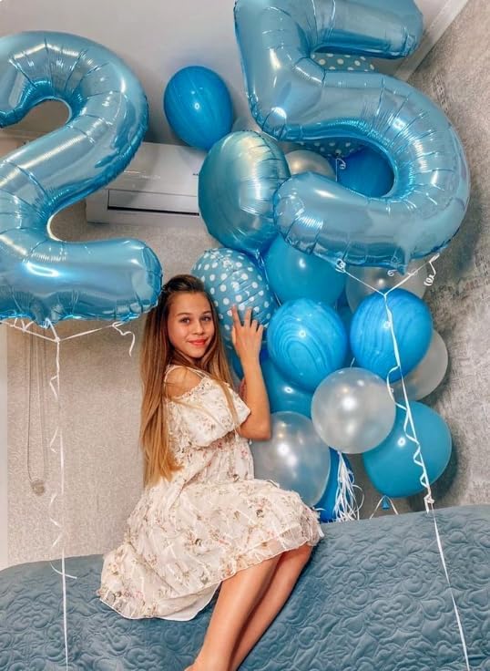 Pearl Blue 40 Inch 0 Number Balloons, 0 Decorations - Image 6