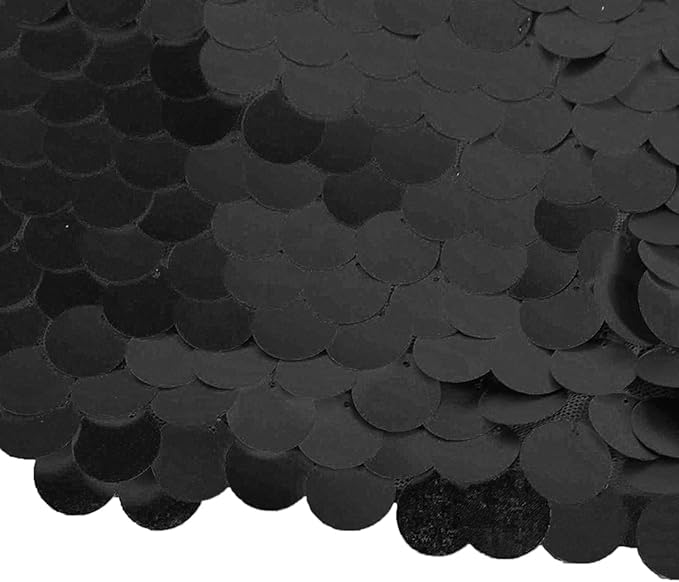 JYFLZQ Black Payette Sequin Backdrop Curtains 4ft x 8ft 2 Panels Shimmer Wall - Image 5