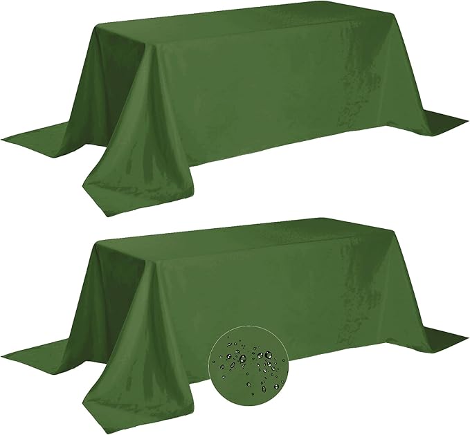 Fokitut 2 Pack Waterproof Rectangle Tablecloth, 90x156 Inch, Stain Resistant by BalsaCircle