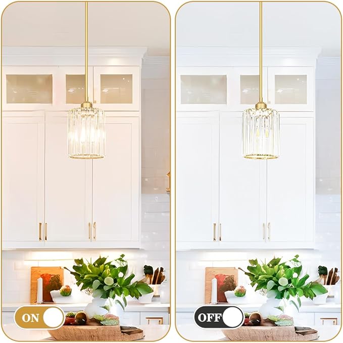 Gold Kitchen Pendant Lights Over Island - Image 6