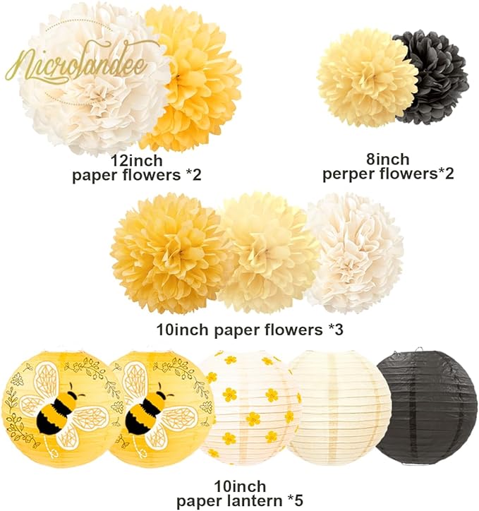NICROLANDEE Bee Party Decorations, Bee Themed Birthday Decorations - Image 2