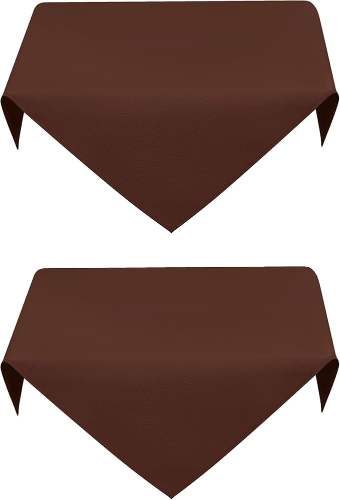 2 Pack Small Square Table Cloth 24X24 Inch Chocolate Washable Fabric Tablecloth by mylacerhome