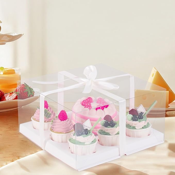 JCD 9 Packs Cake Cupcakes Combo Box 1+5 Cupcake Containers - Image 5