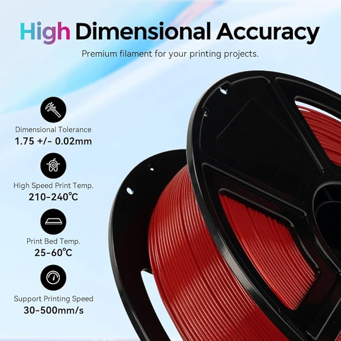 FLASHFORGE Rapid PLA Filament 1.75mm, High Flow Speedy 3D Printer Filament - Image 5