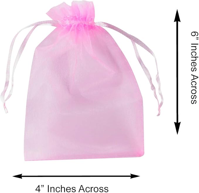 Super Z Outlet 100 Pack 4x6 Inch Mini Sheer Drawstring Organza Transparent Bags - Image 4