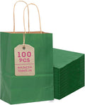 Bakepacker 100 Pcs Deep Green Mini Paper Gift Bags by Bakepacker
