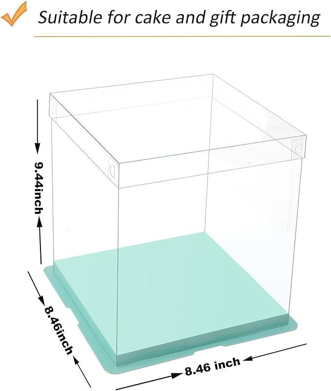 XININSUN clear cake box with ribbon, 6inch 8inch cake boxes, transparent tall - Image 2