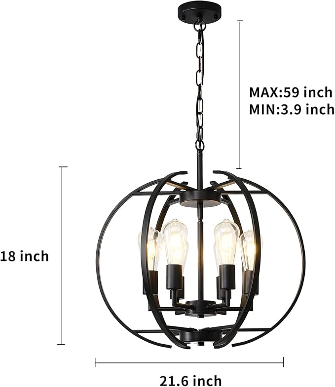 Pendant Lights Globe Black Chandeliers Lighting, Hallway Light Fixtures Ceiling - Image 4