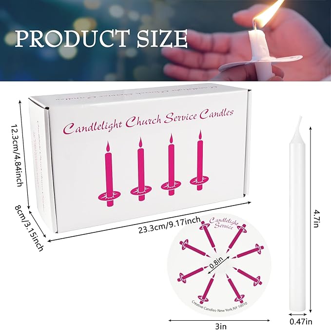 100 White Odorless Taper Candles - Image 7