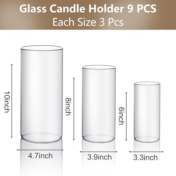 PHOSPHOR 9 PCS Glass Candle Holders - Image 2
