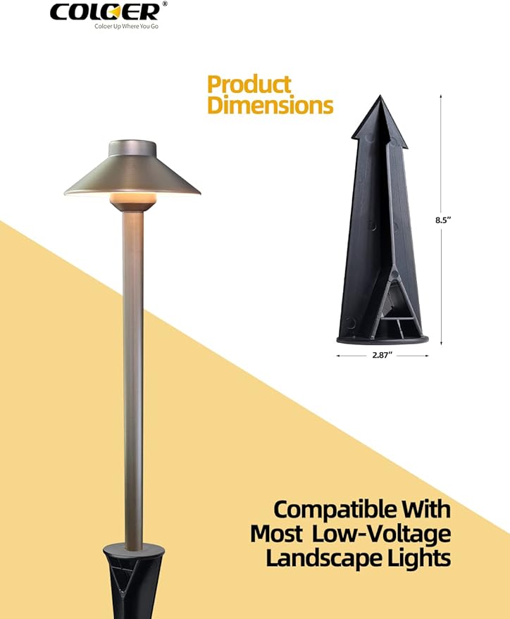 COLOER Large Landscape Lights 8 Inch In-Ground Stake Spikes Replacement 1/2" - Image 3