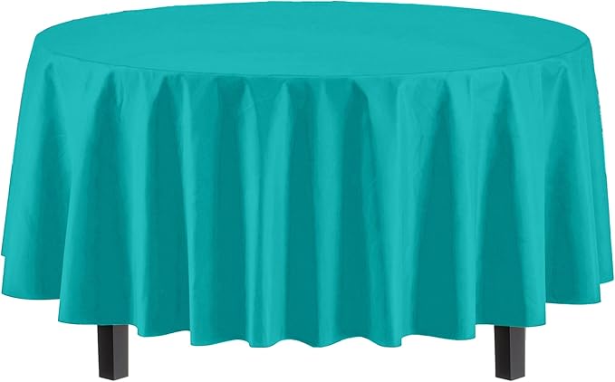 Party Solids 12-Pack Premium Plastic 84-Inch Round Tablecloth - Image 2