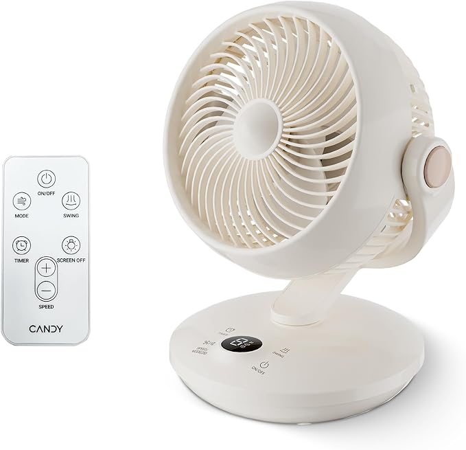 Candy™ Fan for Bedroom, Oscillating Table Fan & Remote Control, 8-Speed & by CANDY