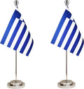 Greece Greek Deluxe Desk Flag Set Small Mini Miniature Greece Greek Table by tibijoy