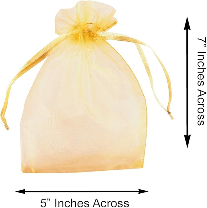 Super Z Outlet 100 Pack 5x7 Inch Mini Sheer Drawstring Organza Transparent Bags - Image 5