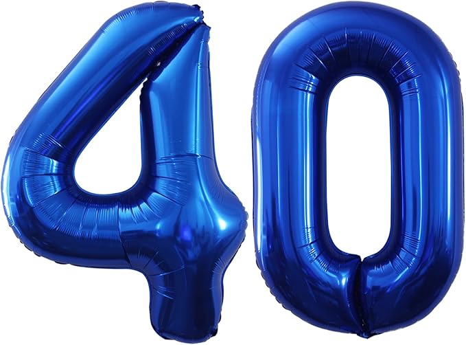 GOER Number 40 Balloons for 40th Birthday Party Decorations, 42 Inch Jumbo Foil by GOER